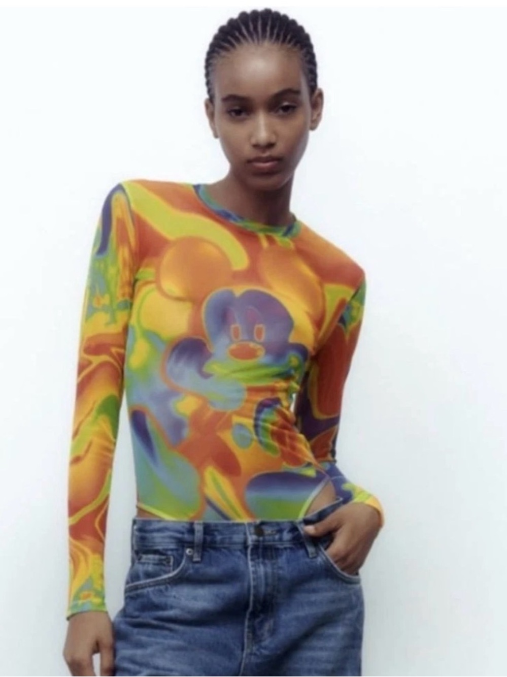 Zara x Disney mesh colorful bodysuit